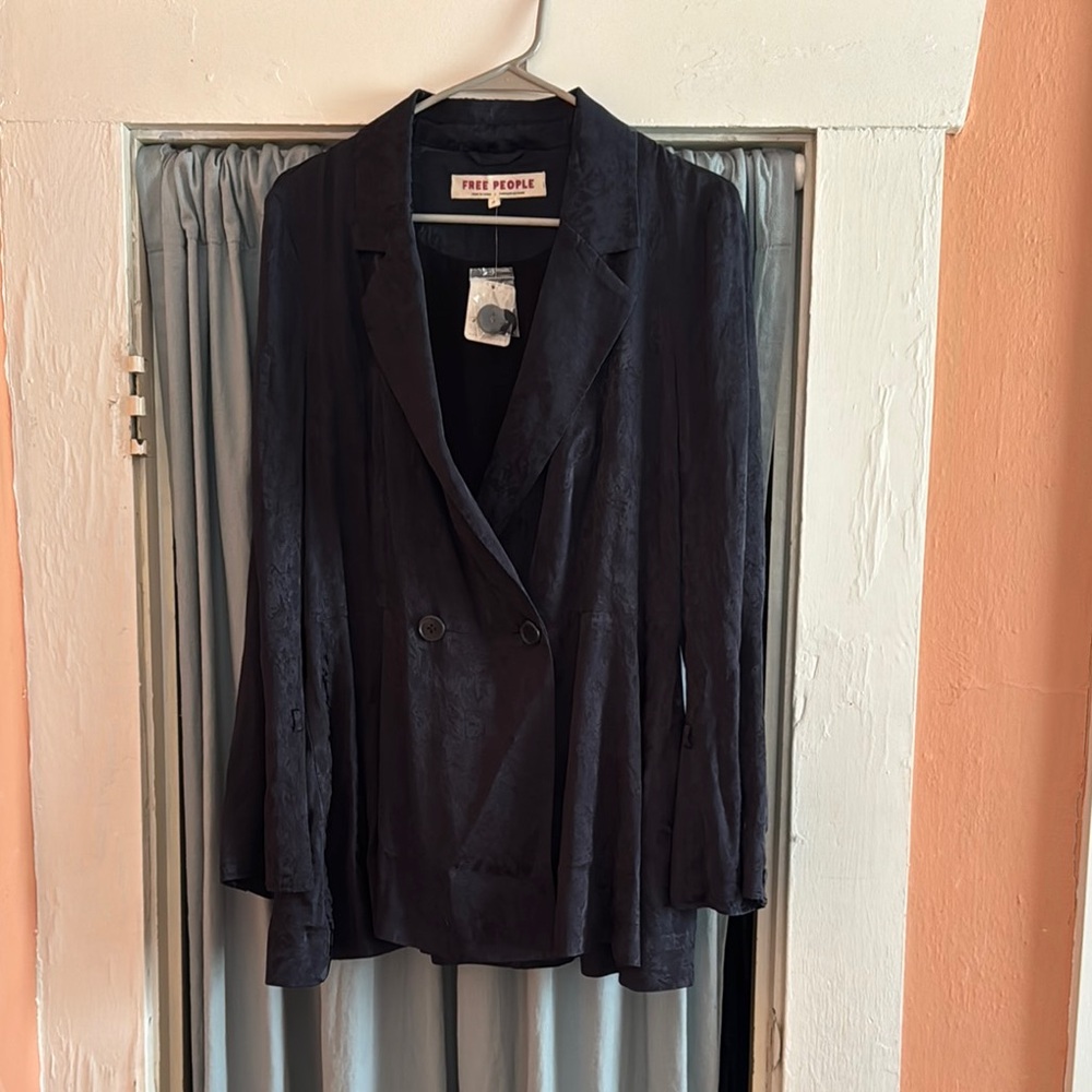 Free People Black Blazer with Soft Drape